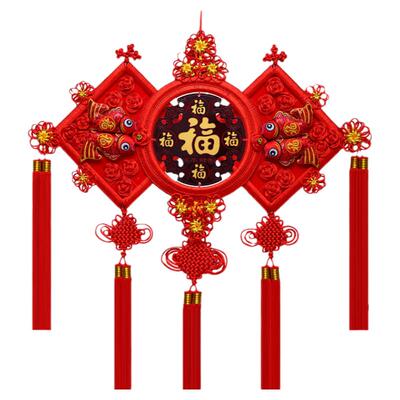 中国结挂饰新中式客厅电视背景墙