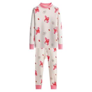 女童内衣套装纯棉男童睡衣中大童秋衣秋裤全棉春秋薄款儿童棉毛衫