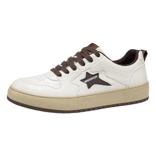 回力男鞋板鞋男款2026新款简约星星休闲鞋软底轻便皮面男士小白鞋