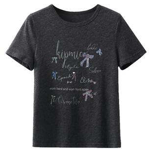 夕蒙2026新款春季韩系气质上衣小个子小众独特卡通套头短袖t恤女