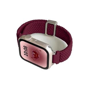 适用华为手表watch fit3手表带编织磁吸酒红色watchfit2智能运动腕表fit4pro女款时尚fitnew创意女士表链夏天