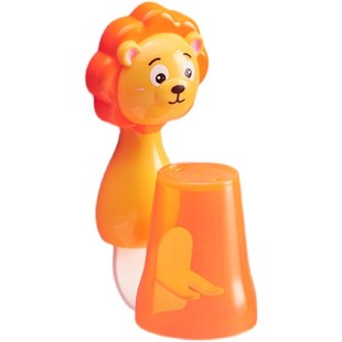 MDB儿童吸壁式刷牙杯免打孔可爱水杯沥干架卡通漱口杯架可挂牙刷