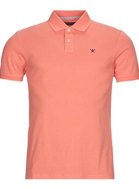HACKETT男装都市休闲POLO衫高尔夫上衣橙色纯棉短袖2024夏季新款