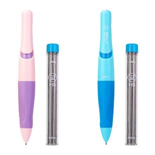 得力矫姿自动铅笔小学生用HB启蒙握笔0.9mm不断芯2.0mm免削活动铅笔不用削的自动2年级儿童宝宝练字日常书写