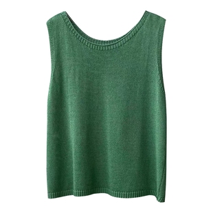 大码亚麻吊带背心女夏外穿内搭棉麻宽松遮肚薄款无袖针织上衣胖mm