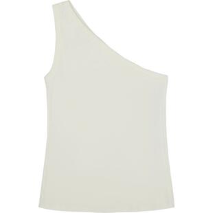 LESS春棉质斜肩剪裁解构感弹性防走光单肩带内搭小背心2O3010110