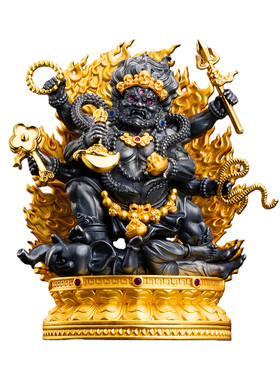 【迦象】黑金大黑天威镇座摆件