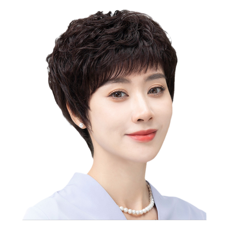 美蝶真人发丝短发假发卷发