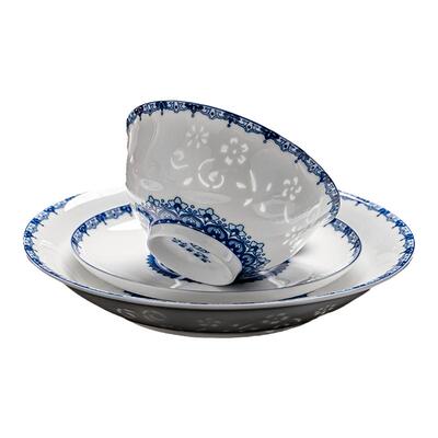 2024新款高温釉下彩青花骨瓷餐具