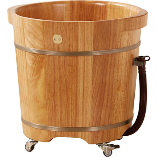 初心泡脚桶木桶实木保温洗脚盆泡脚盆木盆家用养生神器木质足浴桶