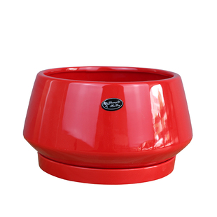 北欧简约花盆陶瓷家用大号创意矮胖圆形大口径绿萝蝴蝶兰君子兰花