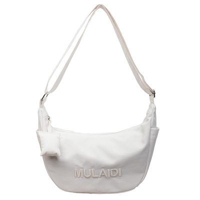 玲澜五色简约时尚大帆布斜挎饺包