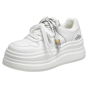 红蜻蜓休闲板鞋冬季女鞋鞋子时尚休闲鞋厚底增高百搭小百鞋学院风