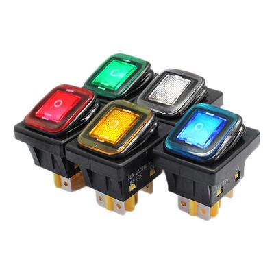 六脚三档防水大电流分体船型开关