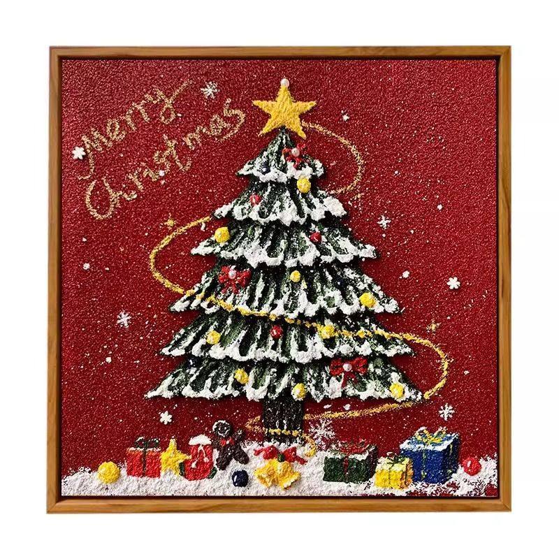 圣诞树装饰画圣诞节氛围感墙壁画客厅玄关挂画卧室床头落地摆画