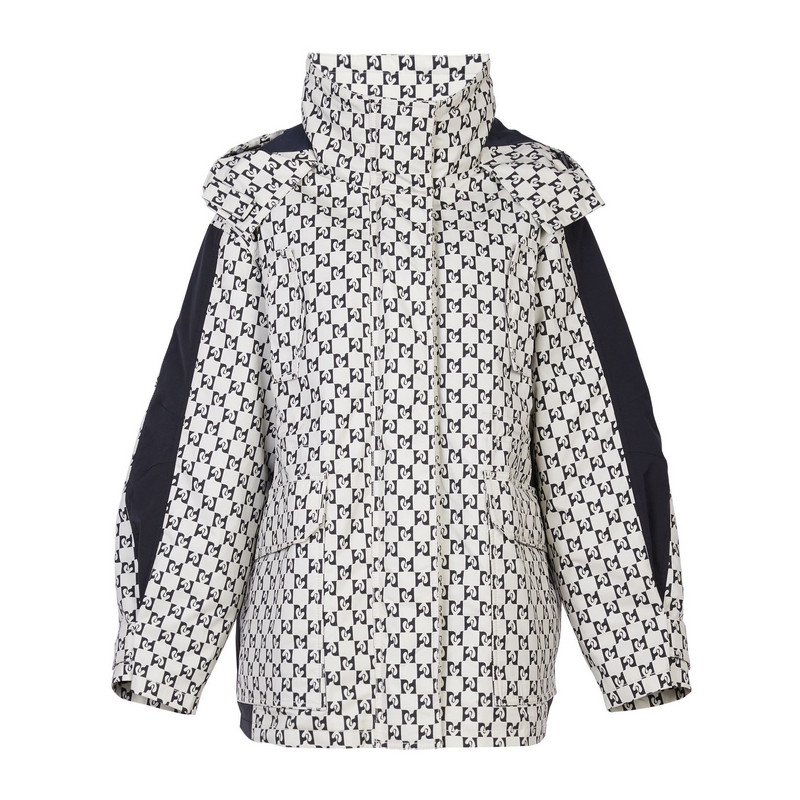 婉甸黑色雪山中长款鹅绒服冬季H型连帽羽绒服MBC4Z01SJX