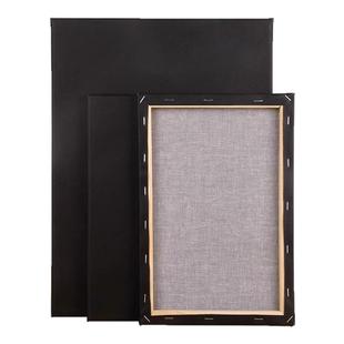 忆多黑色油画画框丙烯空白画布实木内框初学者手绘涂鸦画布带框肌理画框纯棉油画布框油画框大尺寸定制批发