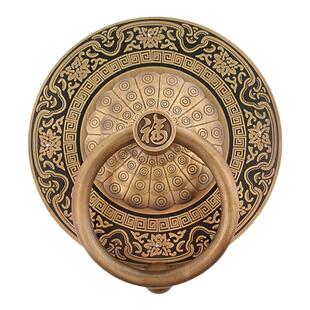 新中式加粗纯铜如意大门门环拉手仿古别墅庭院木门加厚门把手拉环