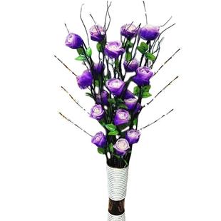 叶脉干花假花仿真天然干枝高插花大玫瑰客厅落地居家新房装饰摆件