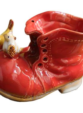 美式风小靴子多肉大头鞋立体动物