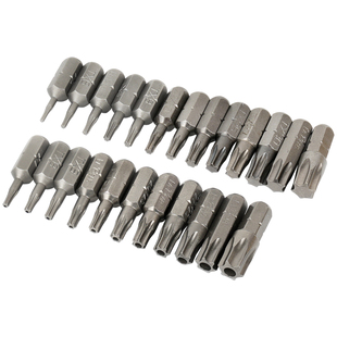 台湾乐博6.35六角梅花批头有孔六星电批头起子头25MM短批咀T6-T45