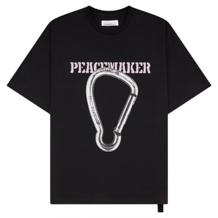 PEACEMAKER OAMC® 25秋冬 军事风时装宽松登山扣主题印花短袖T恤