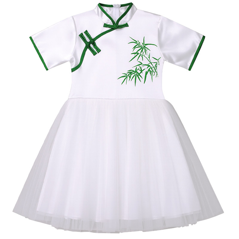 儿童青花瓷演出服蓬蓬纱裙幼儿舞蹈裙毕业照服装小学生合唱表演服