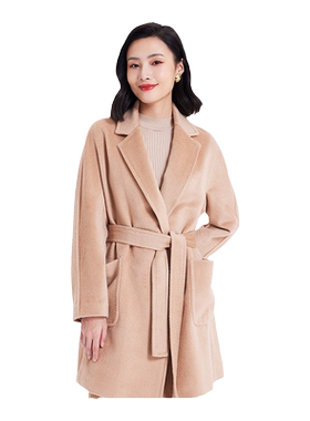 乔万尼羊驼毛大衣女羊毛呢子外套浴袍式设计洋气高级精致感