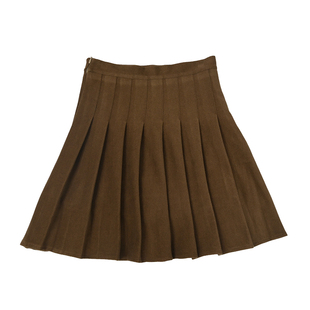 Punkhoo  秋冬百褶半身短裙韩系高腰显瘦百搭a字学院风复古小个子
