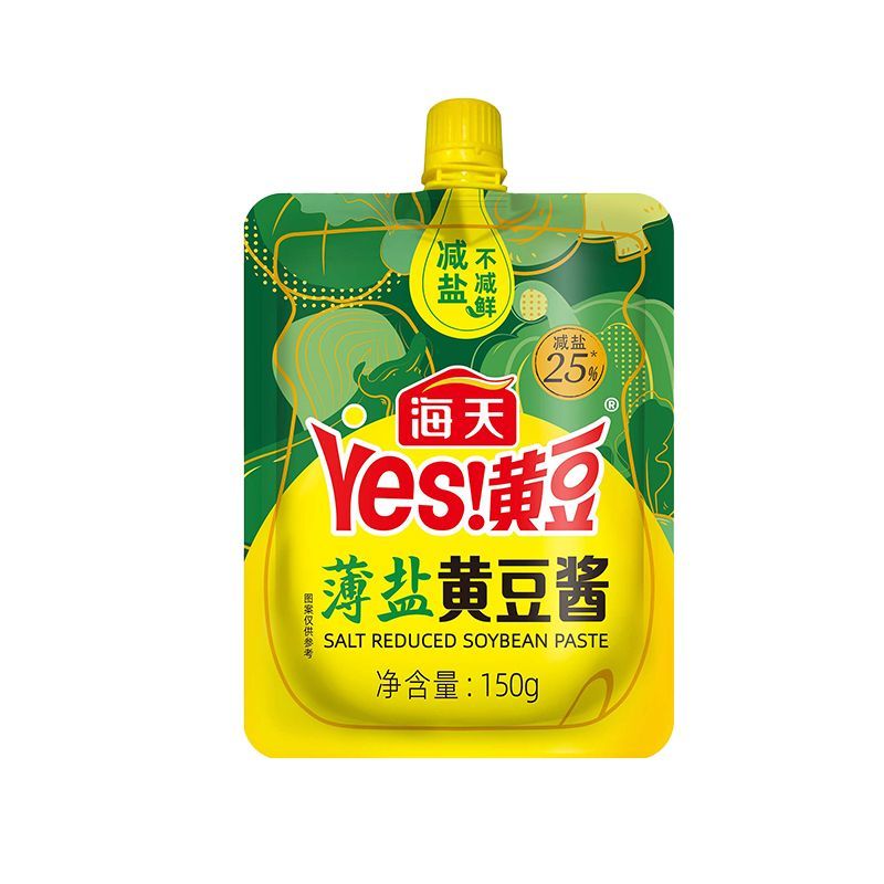 海天薄盐黄豆酱150g挤挤袋装家用商用炒菜拌面火锅底料蘸料豆瓣酱