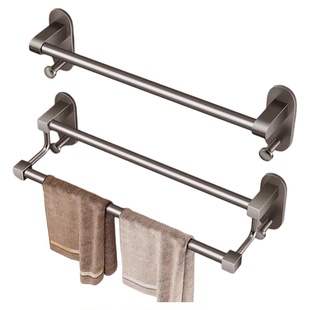 打孔安装毛巾架置物架2026新款浴室卫生间单杆毛巾杆挂杆毛巾架子