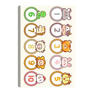 PVC学号贴纸卡通数字贴纸防水号码贴即时贴纸幼儿园宝宝儿童编号贴活动臂贴手写水杯贴餐桌号座位贴柜子序号