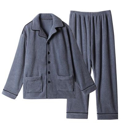 男士珊瑚绒加厚加绒睡衣家居服