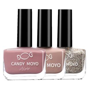 CandyMoyo秋冬色系指甲油免烤快干持久2025新款冰透裸色水性美甲