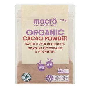 澳洲macro生可可粉烘培健康蛋糕面包生酮饮品250g苦巧克力味