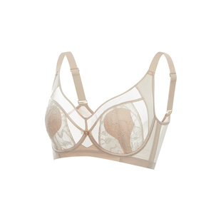 茜施尔大胸显小内衣女性感薄款透气防凸点收副乳软钢圈防下垂胸罩