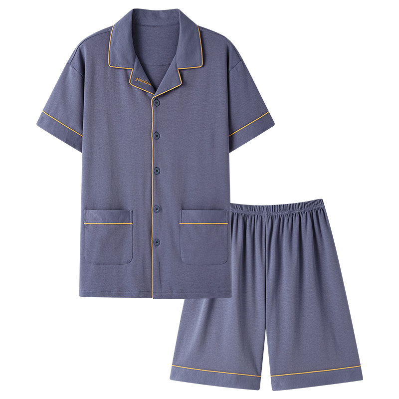 睡衣套装男士夏季短袖家居服开衫