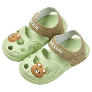 巴拉巴拉儿童凉鞋宝宝拖鞋男童夏季包头洞洞鞋女童小孩防滑沙滩鞋