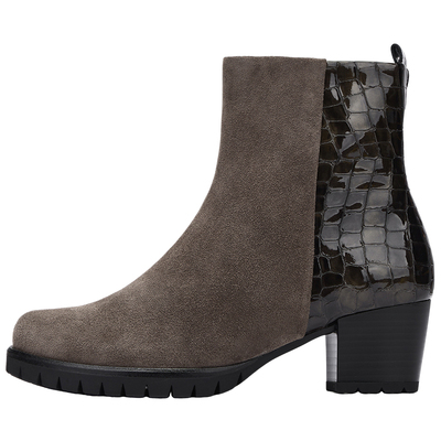 时尚拼接中跟短靴时装靴