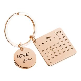 日历周年纪念日钥匙扣二维码定制生日男女情侣礼物挂件激光刻字