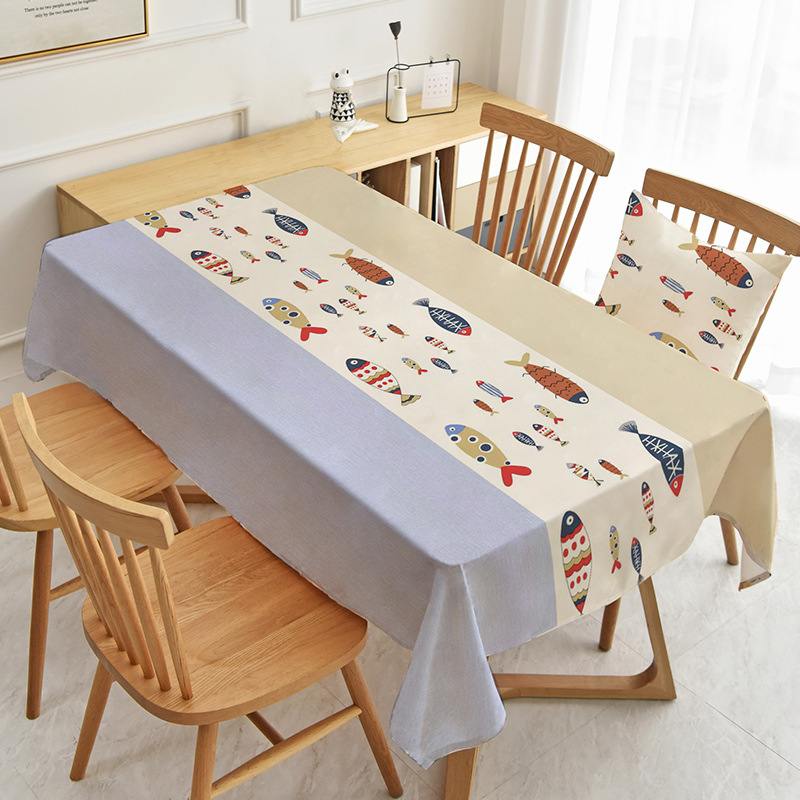 北欧简约桌布防水防油tpu批发用餐台布桌长方形家旗桌布工艺覆膜