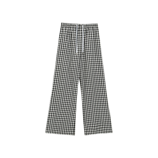 Turn Signal潮牌格子休闲阔腿裤女春季2026新款复古休闲宽松长裤