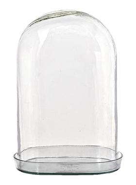 PUEBCO 复古透明玻璃罩托底全透明艺术设计装饰好物