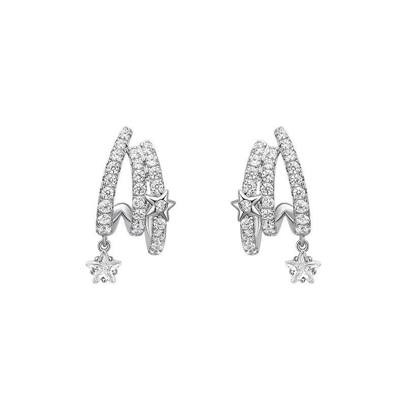 【自营】HEFANG Jewelry/何方珠宝流星多层耳环 叠戴效果时髦百搭