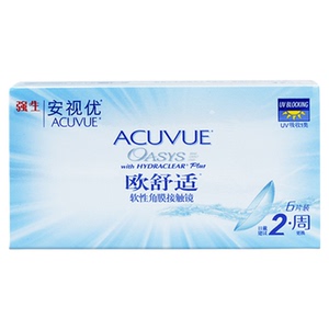 强生欧舒适双周抛6片安视优隐形近视眼镜硅水凝胶正品非日抛月抛