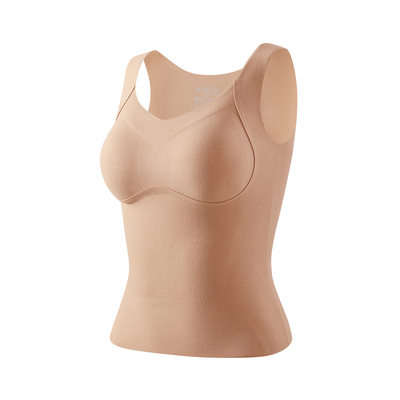 保暖背心套装女带胸垫德绒暧宫