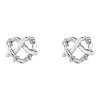 925纯银可爱锆石女耳钉