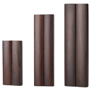 黑檀木镇纸镇尺书法专用小学生压纸毛笔镇尺实木镇纸摆件 禅意黑紫檀木笔搁国画创意非压书神器正尺定制刻字