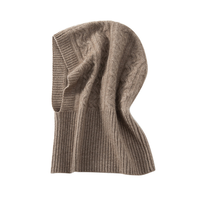 功能羊绒一体脖套连帽