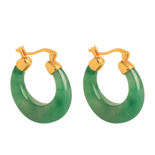 天然非洲翡翠纯银月牙耳环女绿色玉石非洲翠新年过年耳饰耳钉礼物